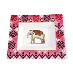 C. Wonder Elephant Ceramic Plate, Pink Multi